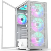 Montech X3 MESH Midi Torony Számítógépház + 3db 140mm LED + 3db 120mm LED ventilátor - Fehér