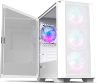 Montech AIR 100 ARGB Mini Torony Számítógépház + 4db 120mm ARGB ventilátor - Fehér