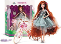 Kids Hits Emily Grace Vörös hajú baba biciklivel és kiegészítőkkel