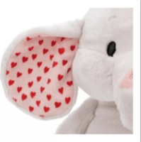 Nici Green Szürke elefánt szívecske mintás fülekkel plüssfigura 32 cm