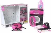 Interaktív Mosógép szett működő ajtóval lányoknak - Rózsaszín