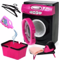 Interaktív Mosógép szett működő ajtóval lányoknak - Rózsaszín