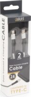 Delight 554342 Lightning apa - USB-C apa Töltő- és adatkábel 2m - Szürke