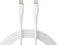 S-Link SW-C135 USB-C apa - USB-C apa Adat- és töltőkábel 2m - Fehér
