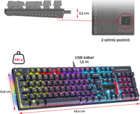 Spirit of Gamer XPERT K250 Mechanikus Vezetékes Gamer Billentyűzet HUN - Fekete