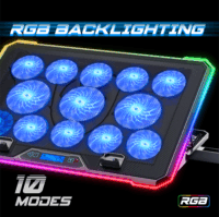 Spirit of Gamer Airblade1300 RGB 17" Laptop Hűtőpad - Fekete