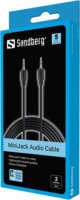 Sandberg 3.5mm Jack apa - 3.5mm Jack apa Audió Kábel 2m - Fekete