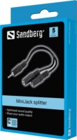 Sandberg 3.5mm Jack apa - 2x3.5mm Jack anya Átalakító Adapter Kábel - Fekete