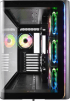 FSP M580-BA Midi Torony Számítógépház + 4db 120mm ARGB ventilátor - Fekete