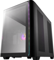 FSP M580-BA Midi Torony Számítógépház + 4db 120mm ARGB ventilátor - Fekete