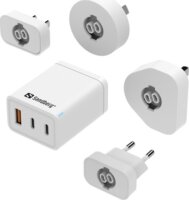 Sandberg 2xUSB-C / USB-A Univerzális Hálózati Töltő Adapter 65W - Fehér