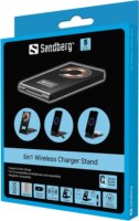 Sandberg 3in1 Wireless Telefon tartó/töltő 15W - Fekete