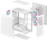 Deepcool CG580 4F WH Midi Torony Számítógépház + 4db 120mm ARGB ventilátor - Fehér