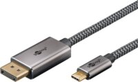 Goobay USB-C - DisplayPort 4K Átalakító kábel 2m - Fekete/Ezüst