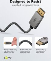 Goobay USB-C - DisplayPort 4K Átlakító kábel 1m - Fekete