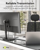 Goobay USB-C - DisplayPort 4K Átlakító kábel 1m - Fekete