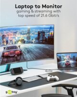 Goobay USB-C - DisplayPort 4K Átlakító kábel 1m - Fekete