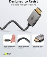 Goobay USB-C - HDMI 4K Átalakító kábel 2m - Fekete/Ezüst
