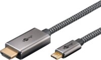 Goobay USB-C - HDMI 4K Átalakító kábel 1m - Fekete/Ezüst