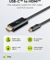 Goobay USB-C - HDMI 4K Átalakító kábel 3m - Fekete
