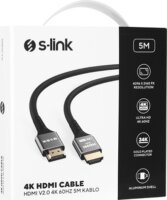 S-Link Kábel - SLX-HD4K05 HDMI 2.0 apa - HDMI 2.0 apa Kábel 5m - Fekete