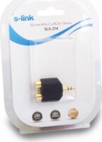 S-Link SLX-214 3,5mm Jack apa - 2xRCA anya Átalakító Adapter - Fekete