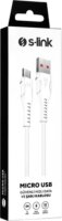 S-Link kábel - SL-X241 USB-A apa - Micro USB apa Adat- és töltőkábel 1m - Fehér