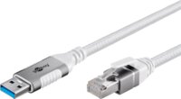 goobay USB-A 3.2 Gen1 - RJ-45 Ethernet Átalakító kábel 2m - Fehér