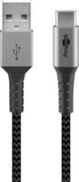 goobay 49297 USB-A apa - USB-C apa Adat és töltőkábel 2m - Szürke/Ezüst