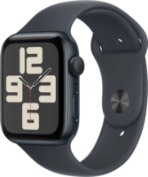 Apple Watch SE (2024) GPS (44mm) Okosóra - Éjfekete Alumíniumtok Éjfekete Sportszíjjal (S/M)