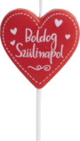 Iris Boldog szülinapot szív alakú gyertya dobozban - Piros