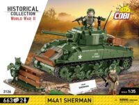Cobi Blocks M4A1 Sherman tank 663 darabos építő készlet 2 figurával
