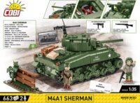 Cobi Blocks M4A1 Sherman tank 663 darabos építő készlet 2 figurával