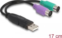 Delock 61051 USB-A apa - 2xPS/2 Átalakító Adapter Kábel - Fekete