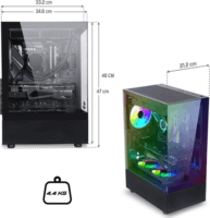 Spirit of Gamer SPECTRA Full Tower Számítógépház + 3db 120mm Ventillátor - Fekete
