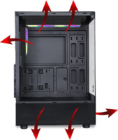 Spirit of Gamer SPECTRA Full Tower Számítógépház + 3db 120mm Ventillátor - Fekete