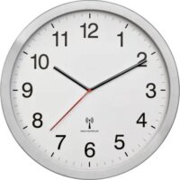 TFA 60.3545.02 Rádiójel Vezérelt Analóg Falióra Ø 30cm - Ezüst / Fehér