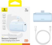 Baseus P10068307313-00 Powerbank USB-C +Type-C / 5000mAh 20W - Kék