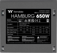 Thermaltake Hamburg 650W 80+ Tápegység