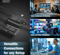 Digitus DA-73109 USB-C apa - USB-C anya 3.2 Aktív hosszabbító kábel 10m - Fekete