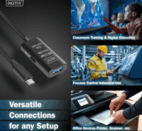 Digitus DA-73110 USB-C apa - USB-A anya 3.2 Aktív hosszabbító kábel 5m - Fekete