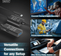 Digitus DA-73111 USB-C apa - USB-A anya 3.2 Aktív hosszabbító kábel 10m - Fekete