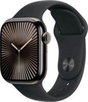 Apple Watch Series 10 GPS + Cellular (42mm) Okosóra - Palaszürke Titántok Fekete Sportszíjjal (S/M)