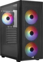 AeroCool Designer Midi Torony Számítógépház + 4db 120mm RGB ventilátor - Fekete