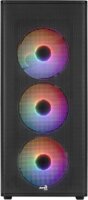 AeroCool Designer Midi Torony Számítógépház + 4db 120mm RGB ventilátor - Fekete