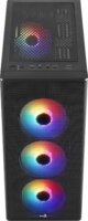 AeroCool Designer Midi Torony Számítógépház + 4db 120mm RGB ventilátor - Fekete