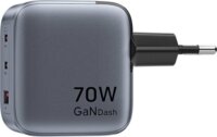 Vention GaN USB-C+C+A Hálózati Gyorstöltő Adapter 70W - Szürke