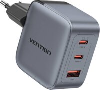 Vention GaN USB-C+C+A Hálózati Gyorstöltő Adapter 70W - Szürke