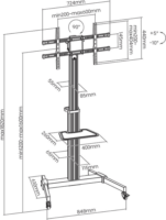 Stell SOS 4050 37"-86" LCD TV / Monitor gurulós padló tartó állvány - Ezüst