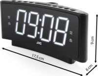 JVC RA-E314B Asztali Rádiós ébresztőóra Digitális kijelzővel - Fekete